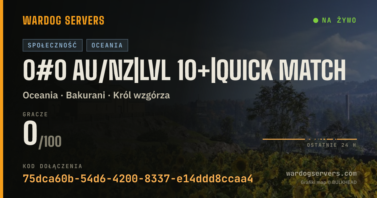 Baner ze statusem na żywo: 0#0 AU/NZ|LVL 10+|Quick Match