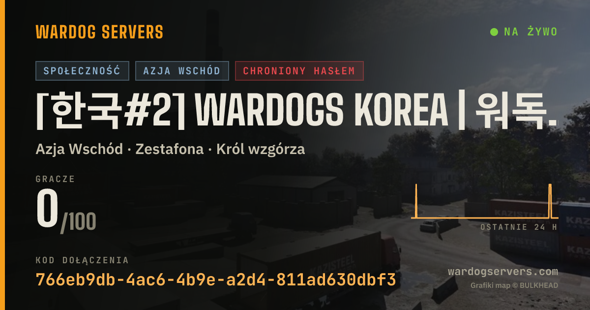 Baner ze statusem na żywo: [한국#2] WARDOGS KOREA | 워독스 한국 커뮤니티 [인증전용]
