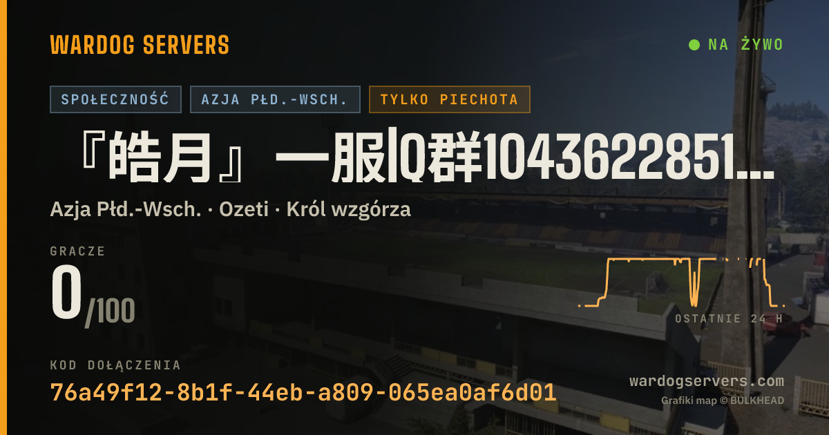 Baner ze statusem na żywo: 『皓月』一服|Q群1043622851|50v50|禁圈外|禁机枪 狙|VAC封禁墙