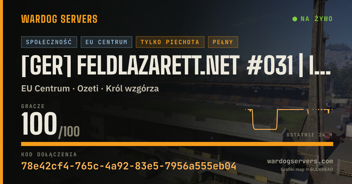 Baner ze statusem na żywo: [GER] Feldlazarett.net #031 | Infantry Only | 3-0-1