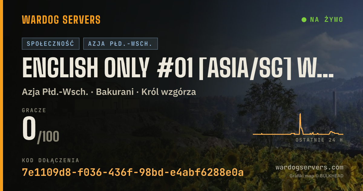 Baner ze statusem na żywo: ENGLISH ONLY #01 [ASIA/SG] Wardogs.ceo | ACTIVE ADMIN