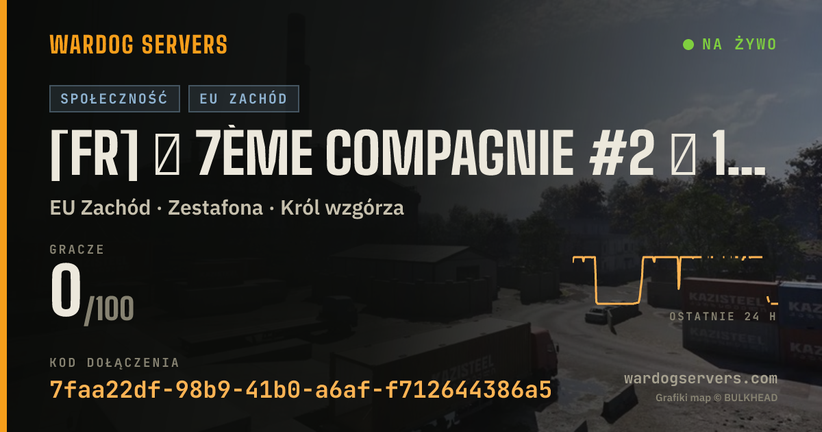Baner ze statusem na żywo: [FR] ★ 7ème Compagnie #2 ★ 100% FR - discord.gg/7eCie
