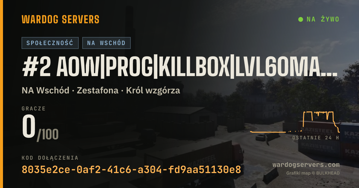 Baner ze statusem na żywo: #2 AOW|PROG|KILLBOX|LVL60MAX|+30EVERYSAT|DISCORD.GG/JOINKILLBOX