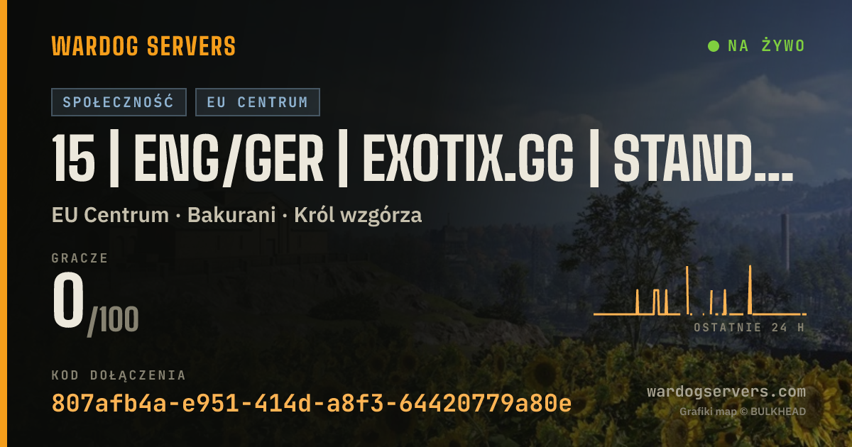 Baner ze statusem na żywo: 15 | ENG/GER | EXOTIX.GG | STANDARD LVL50 MAX | 00-00-00