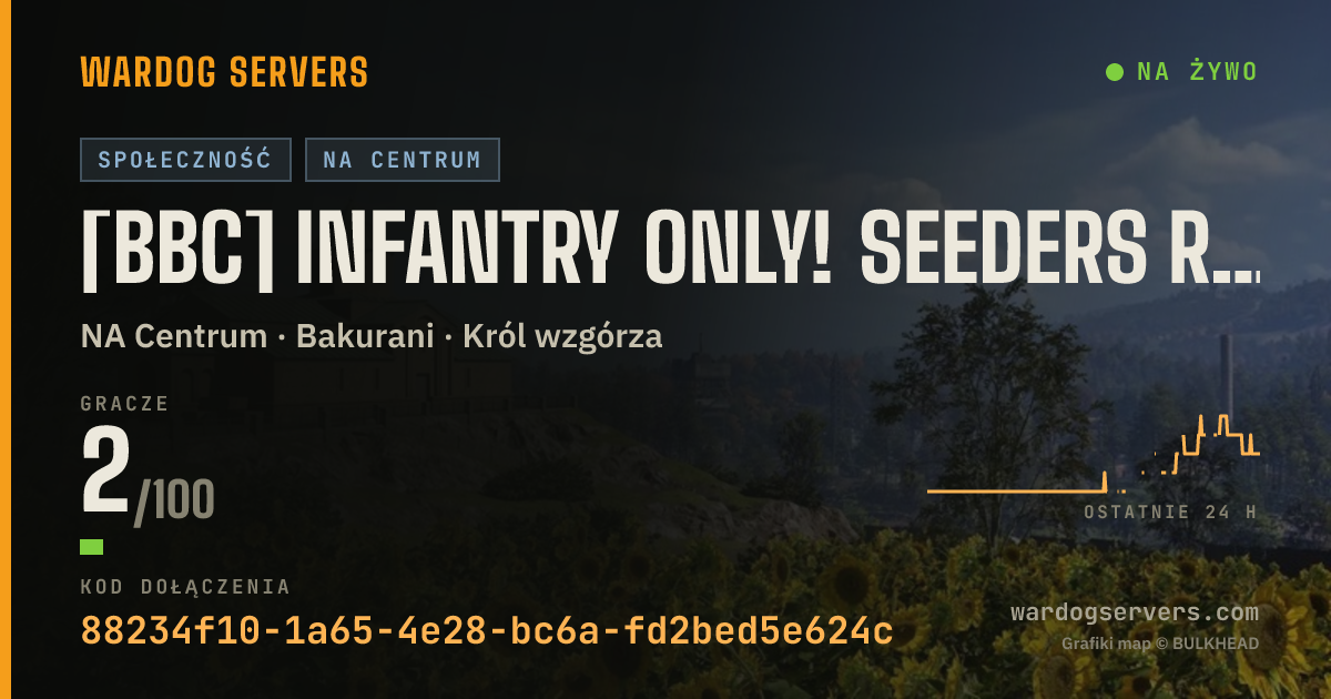 Baner ze statusem na żywo: [BBC] Infantry Only! Seeders rewarded! No GL! 50/50 Red V Green.