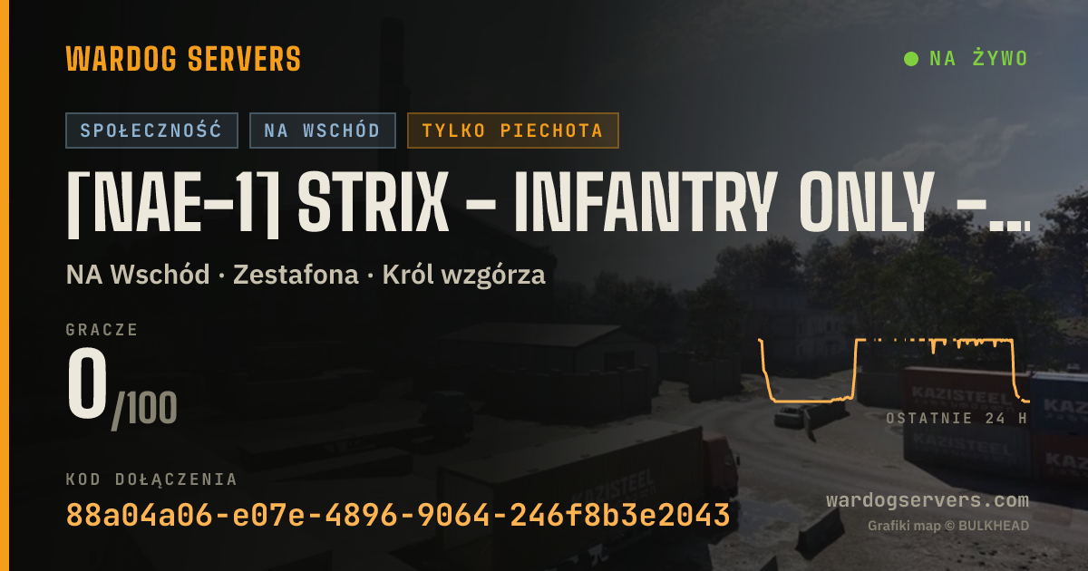 Baner ze statusem na żywo: [NAE-1] Strix - Infantry Only - discord.gg/strixgg