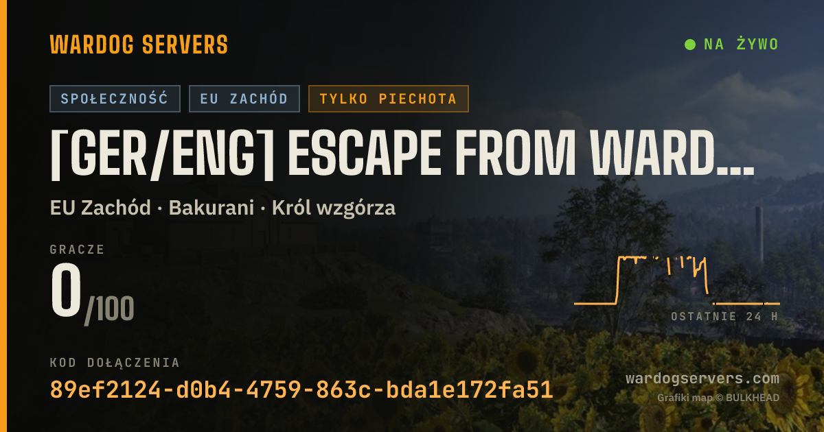 Baner ze statusem na żywo: [GER/ENG] Escape from Wardogs | rotating INF only