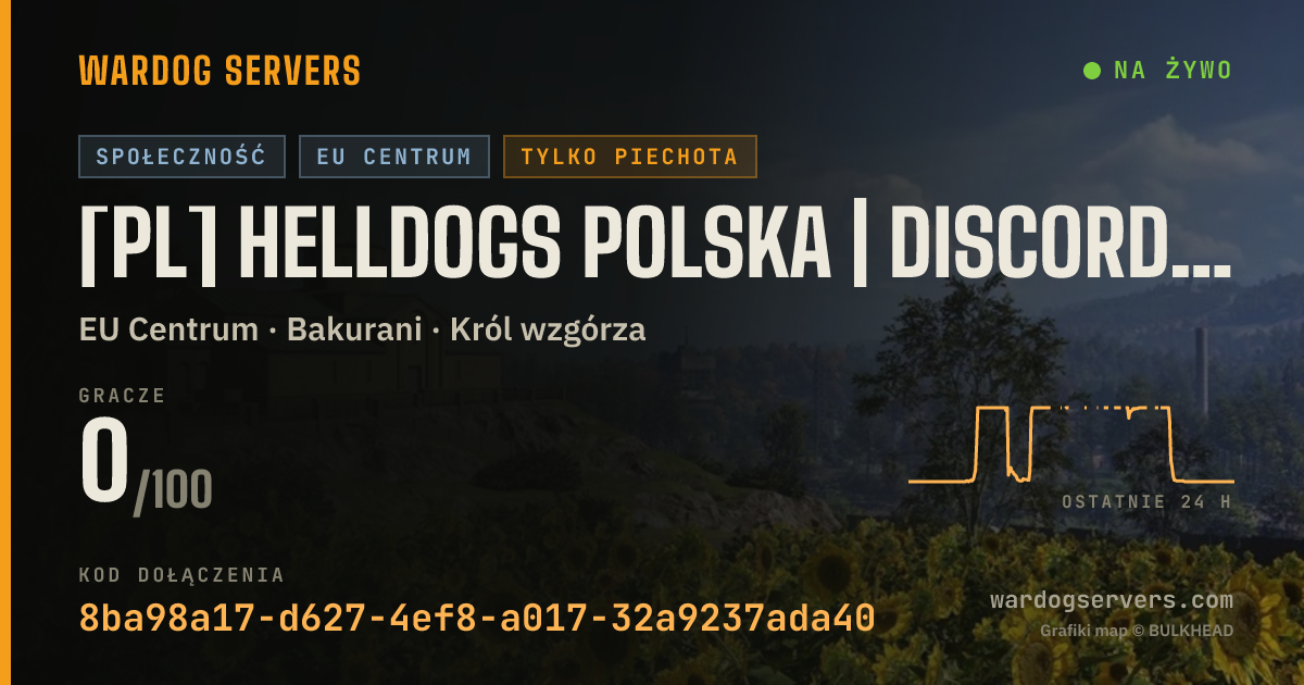 Baner ze statusem na żywo: [PL] HELLDOGS POLSKA | discord.gg/ArJF2C9rtW