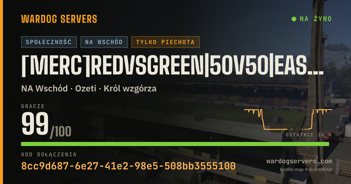 Baner ze statusem na żywo: [Merc]RedvsGreen|50v50|East|Discord.gg/m3rc