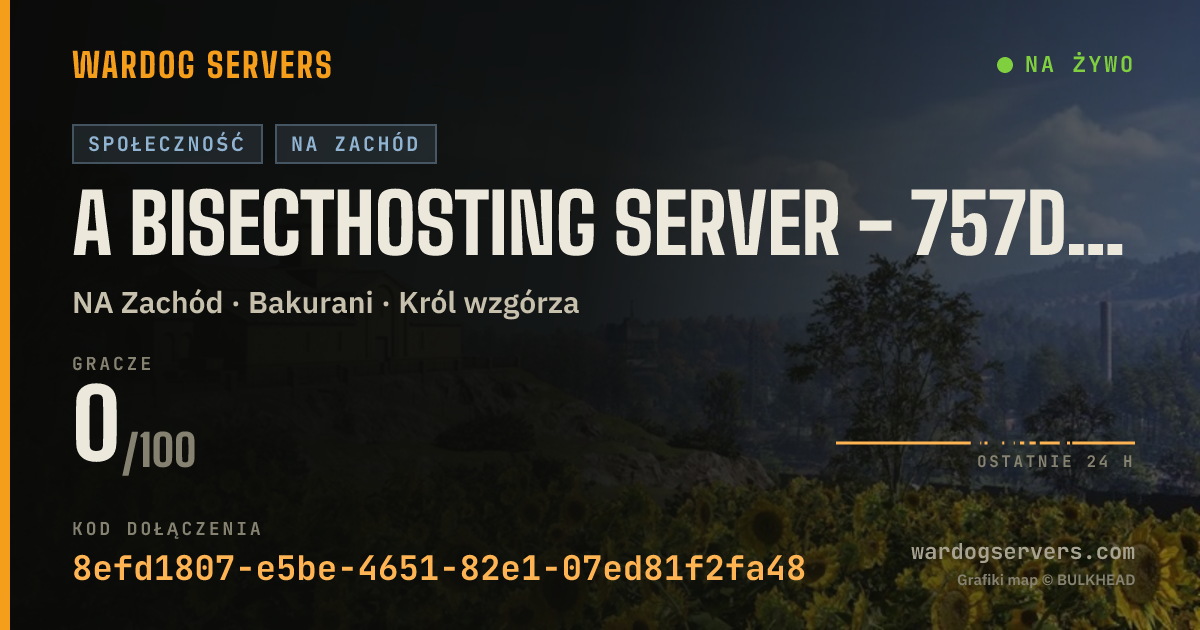 Baner ze statusem na żywo: A BisectHosting Server - 757da7be