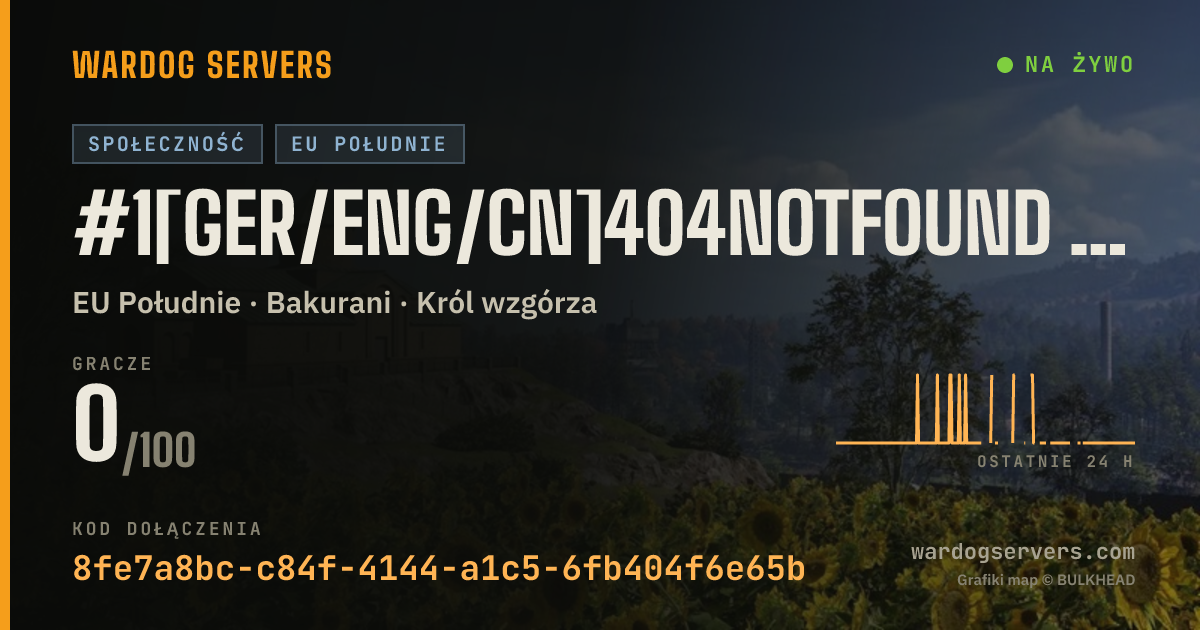 Baner ze statusem na żywo: #1[GER/ENG/CN]404NotFound Admin24/7 20PLAYER START