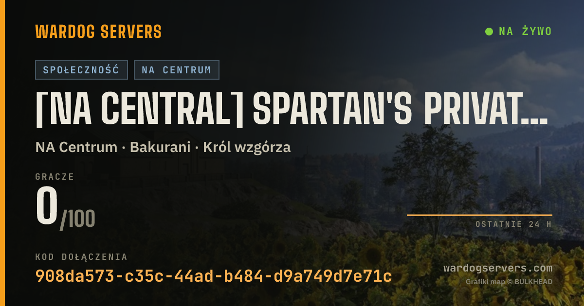 Baner ze statusem na żywo: [NA Central] Spartan's Private Server 스파르탄 [권총전 Pistol Only]