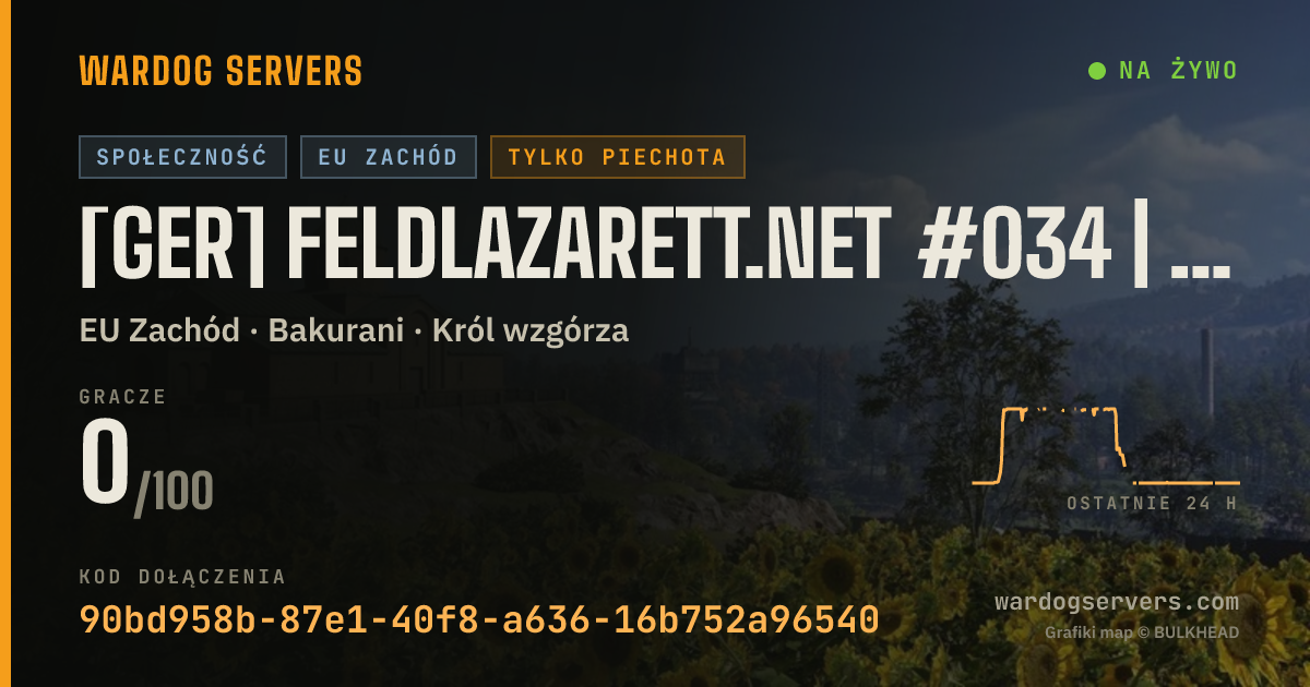 Baner ze statusem na żywo: [GER] Feldlazarett.net #034 | Infantry Only | 0-0-0