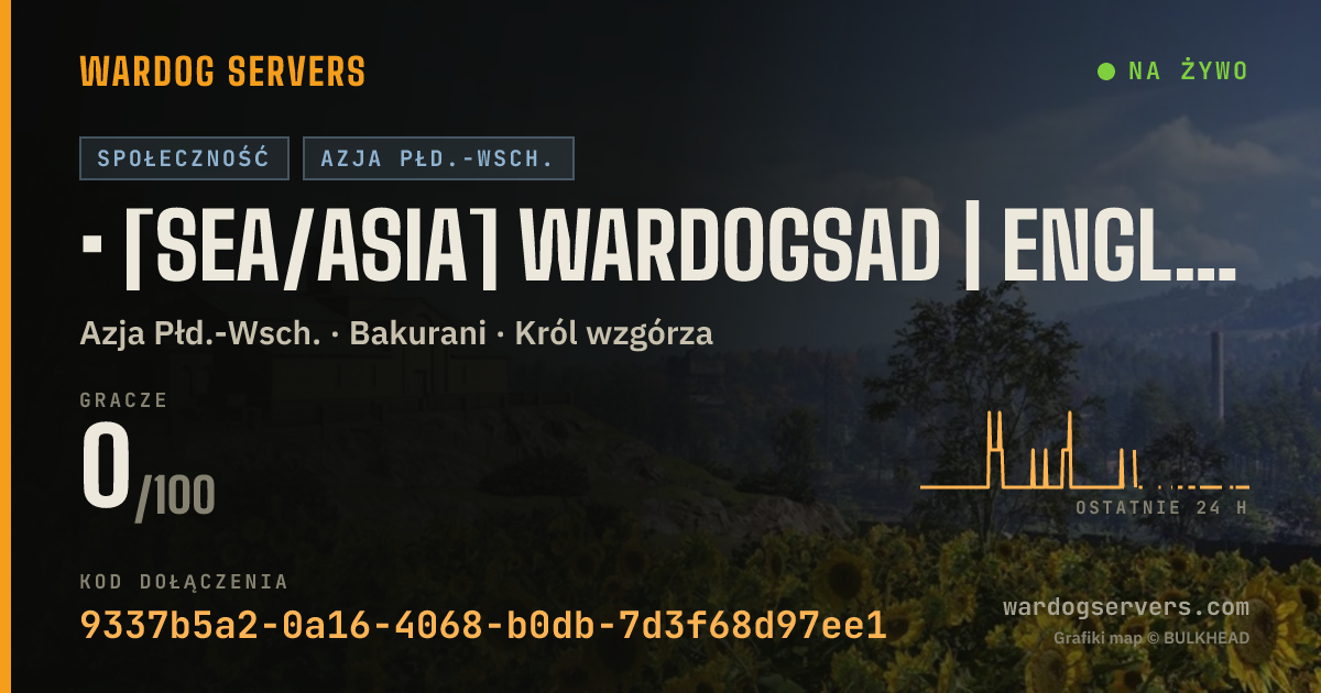 Baner ze statusem na żywo: • [SEA/ASIA] WardogsAD | English/中文 | Active Admins | Casual