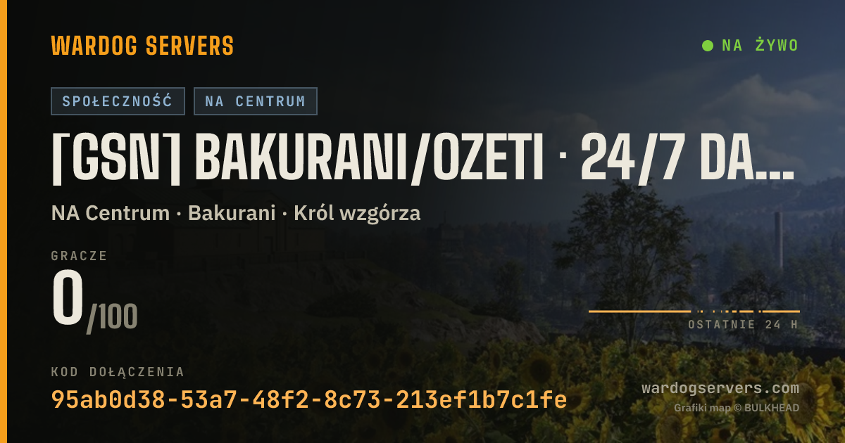 Baner ze statusem na żywo: [GSN] Bakurani/Ozeti · 24/7 DAY · CASH BONUS