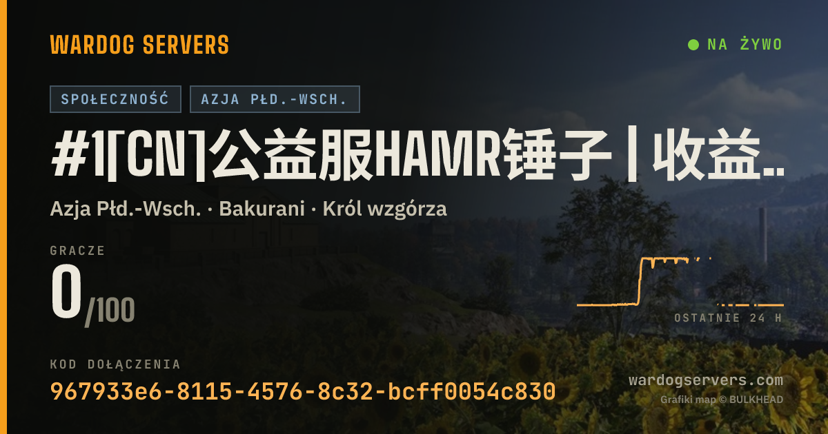 Baner ze statusem na żywo: #1[CN]公益服HAMR锤子 | 收益已调最优 | 禁止迫击炮| QQ群:1109286271