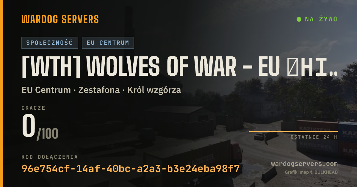 Baner ze statusem na żywo: [WTH] Wolves of War - EU ┃HIGH PING ALLOWED┃ Discord.gg/WTH
