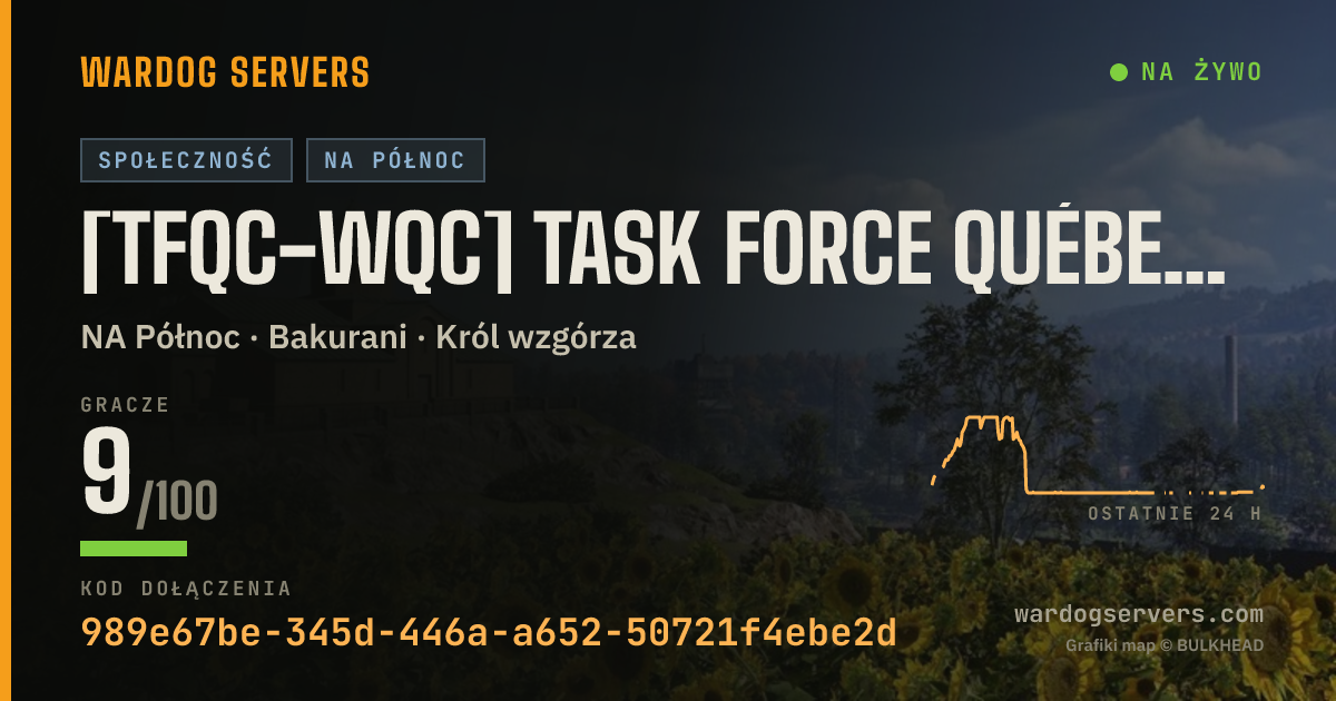 Baner ze statusem na żywo: [TFQC-WQC] Task Force Québec - Standard - WARDOGS Québec