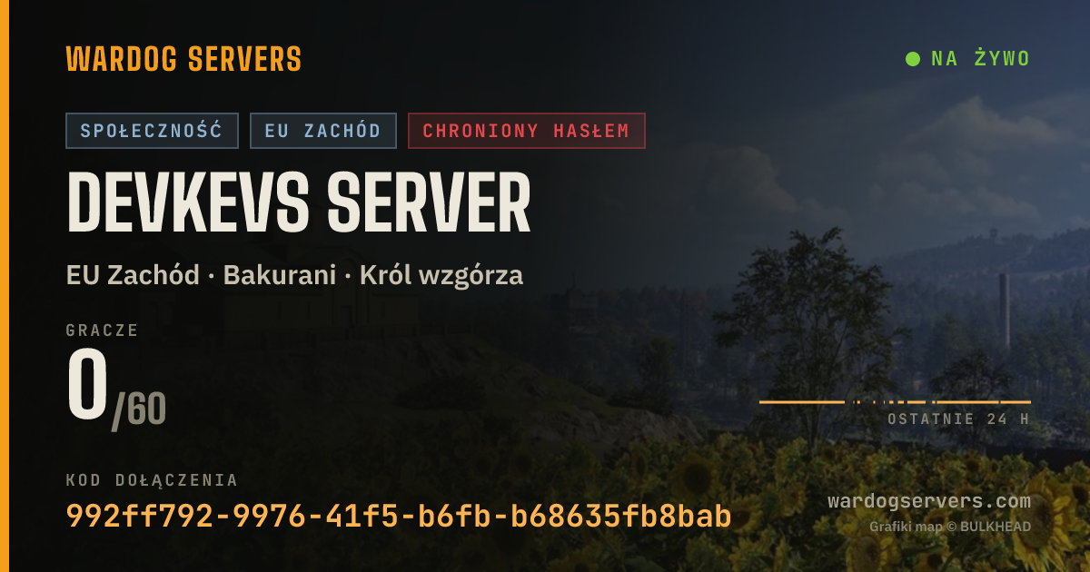 Baner ze statusem na żywo: Devkevs Server
