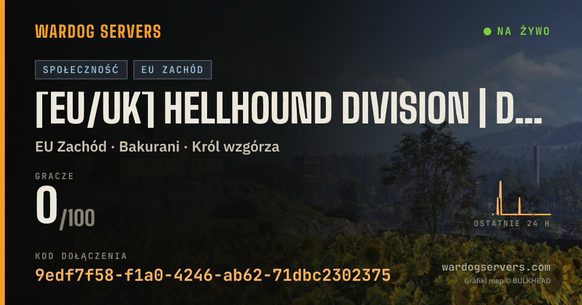 Baner ze statusem na żywo: [EU/UK] Hellhound Division | Discord.gg/R4AtyDc2eu