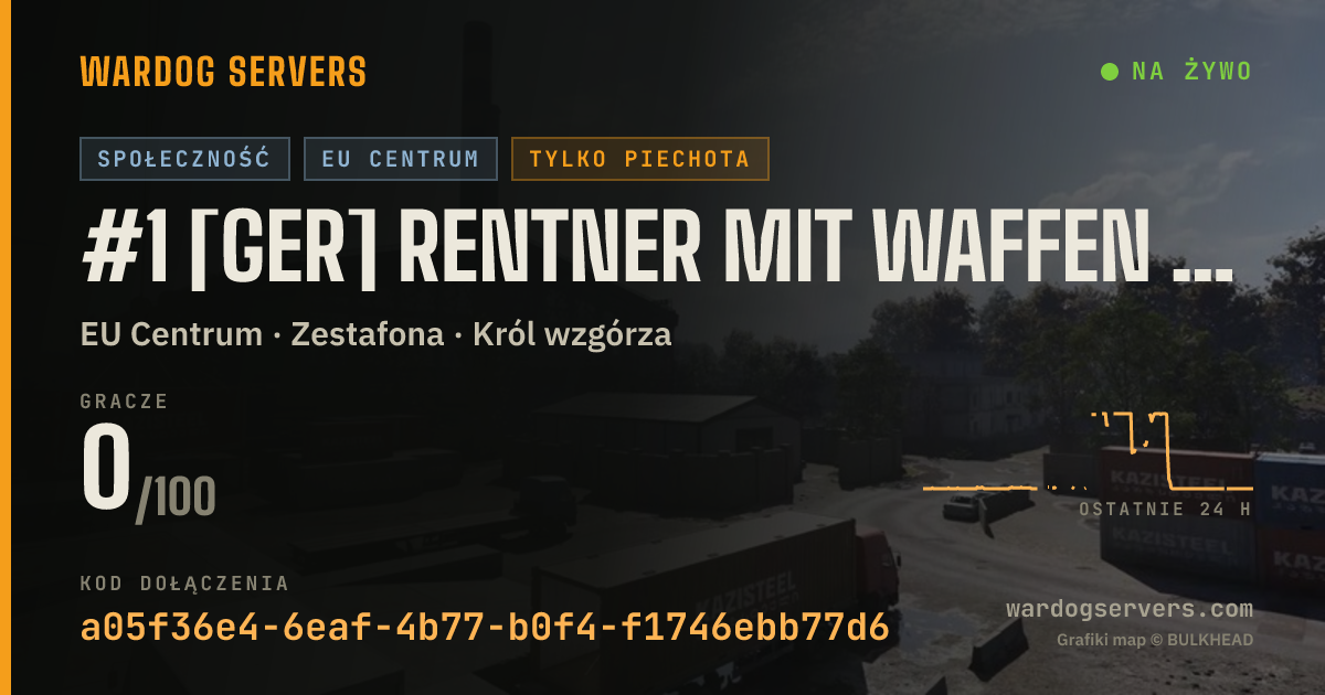 Baner ze statusem na żywo: #1 [GER] Rentner mit Waffen | Live @ 20 Player | Inf Only