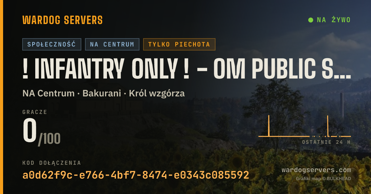 Baner ze statusem na żywo: ! INFANTRY ONLY ! - OM Public Server