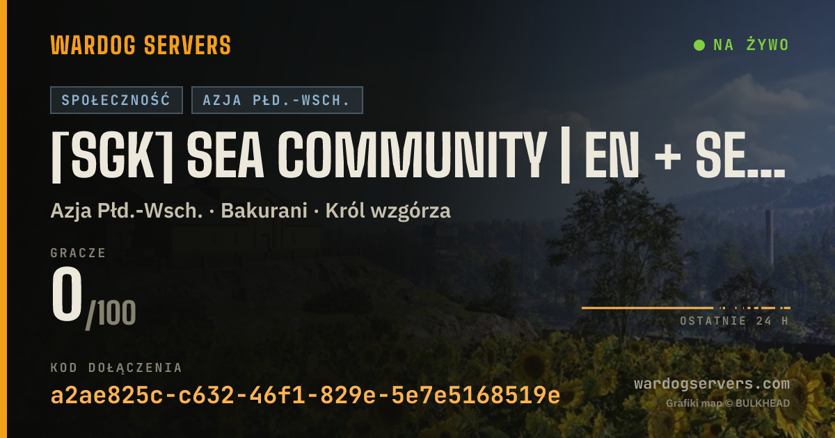 Baner ze statusem na żywo: [SGK] SEA Community | EN + SEA Languages | dsc.gg/sgkwardogs