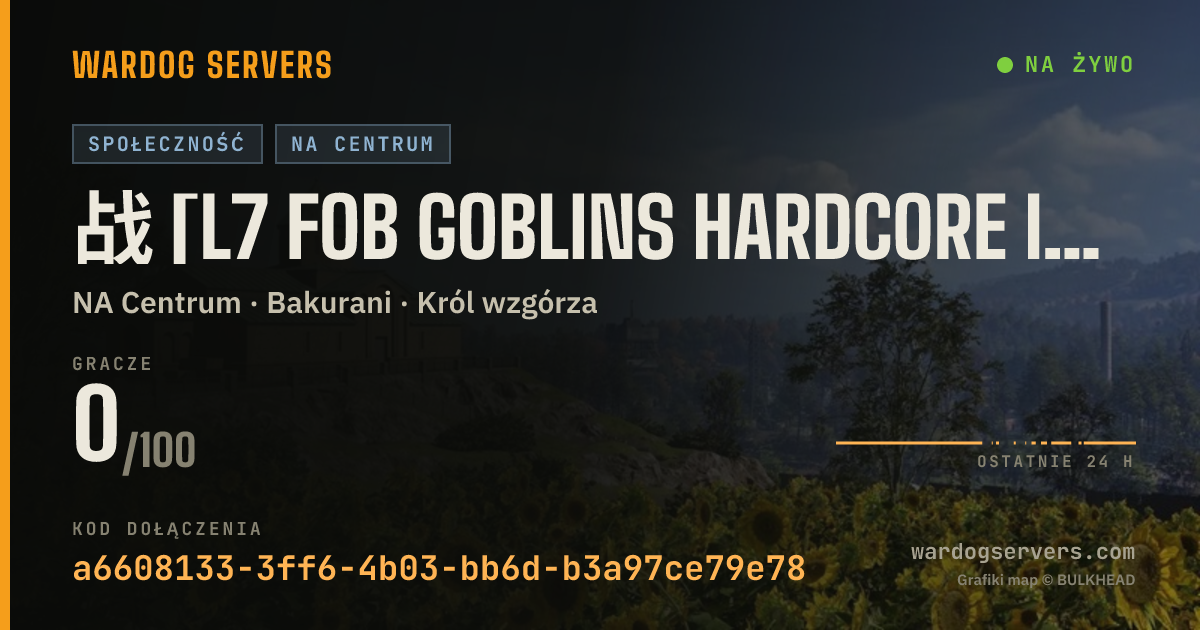 Baner ze statusem na żywo: 战 [L7 FOB Goblins HARDCORE infantry] - discord.gg/vkSYc4YyfZ