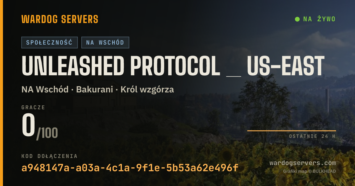 Baner ze statusem na żywo: Unleashed Protocol _ US-EAST