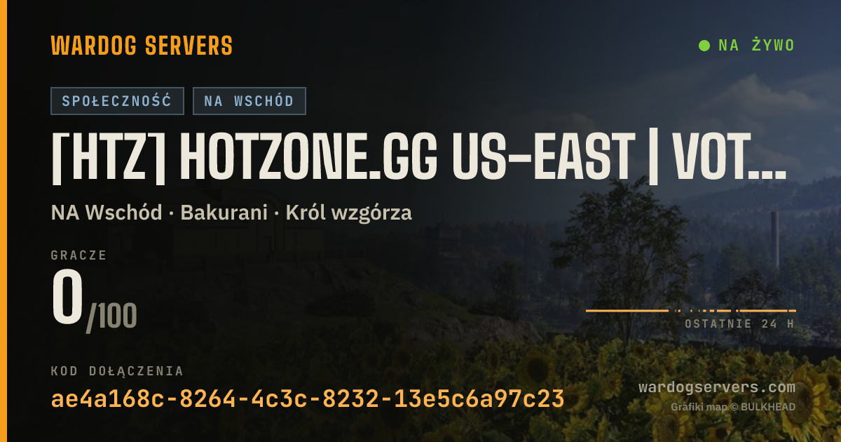 Baner ze statusem na żywo: [HtZ] HOTZONE.gg US-EAST | Vote Map | Reserved Slots