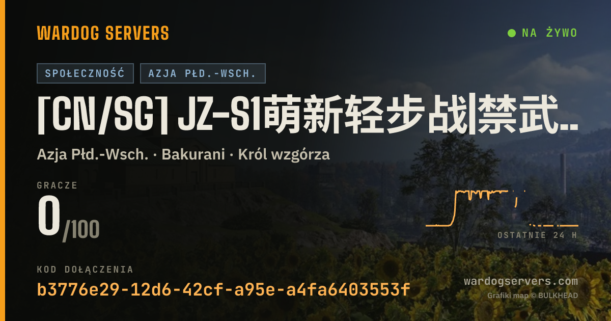 Baner ze statusem na żywo: [CN/SG] JZ-S1萌新轻步战|禁武装|桔宝反作弊| Q群414161574