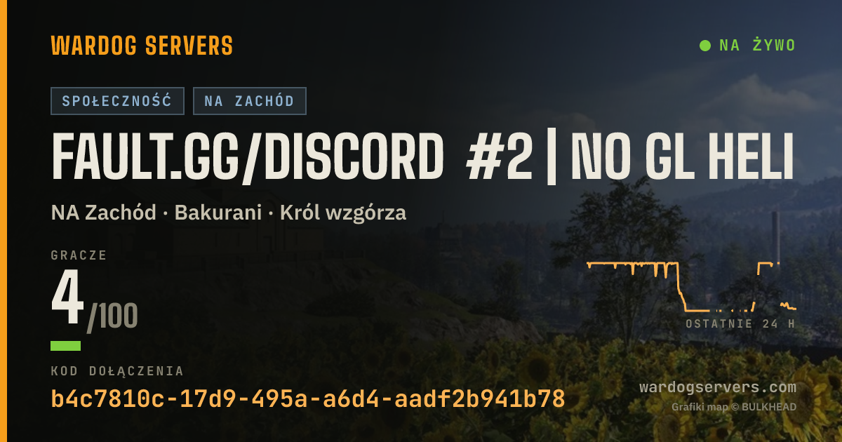 Baner ze statusem na żywo: FAULT.gg/Discord #1 | No GL Heli/Rain/Fog | 81·52·95