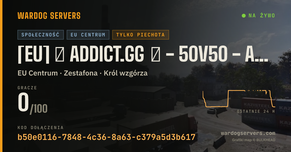 Baner ze statusem na żywo: [EU] ⊙ ADDICT.GG ⊙ - 50v50 - Anti Cheat Custom