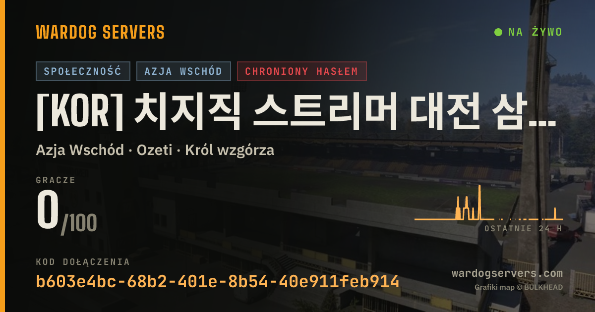 Baner ze statusem na żywo: [KOR] 치지직 스트리머 대전 삼국개전 서버 PW: 구구구일