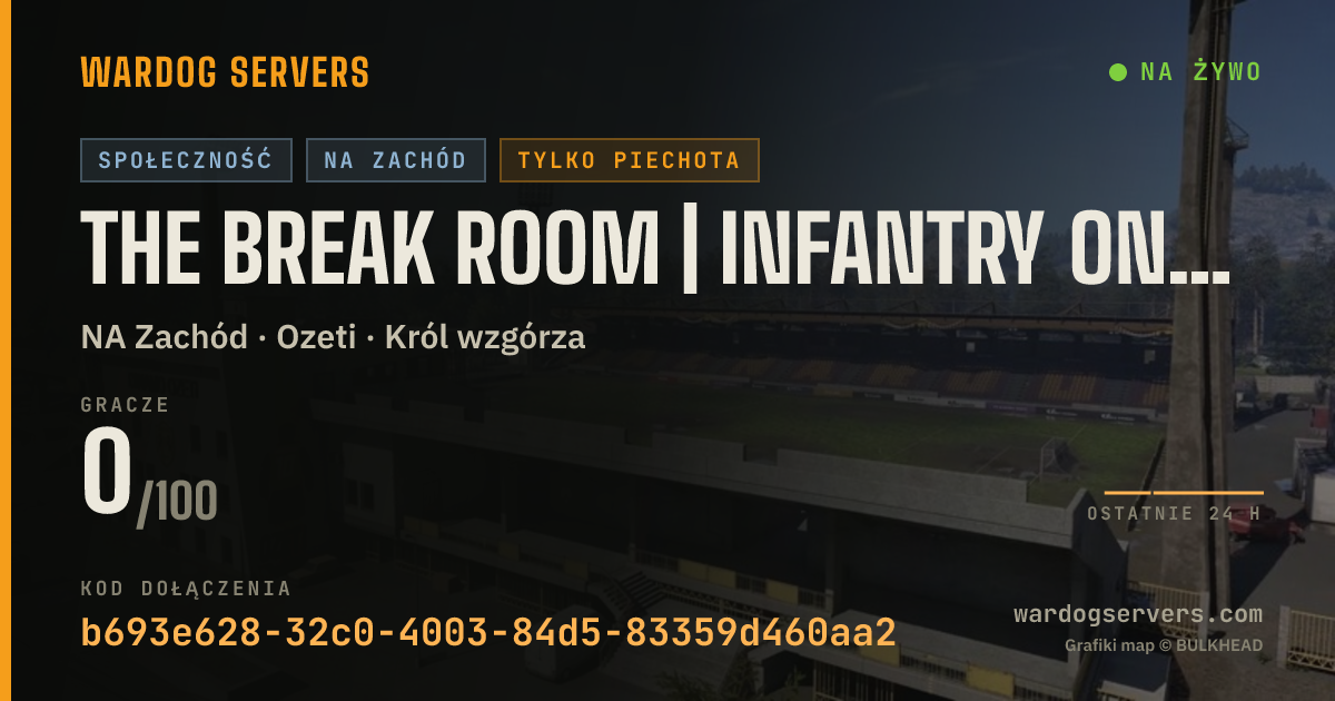 Baner ze statusem na żywo: The Break Room | Infantry Only | No GL Heli