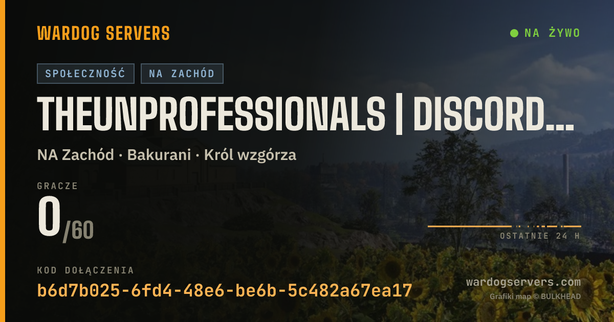 Baner ze statusem na żywo: theunprofessionals | discord.gg/uprwardogs