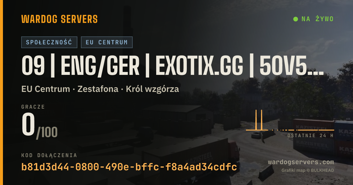 Baner ze statusem na żywo: 09 | ENG/GER | EXOTIX.GG | 50V50 | 00-00