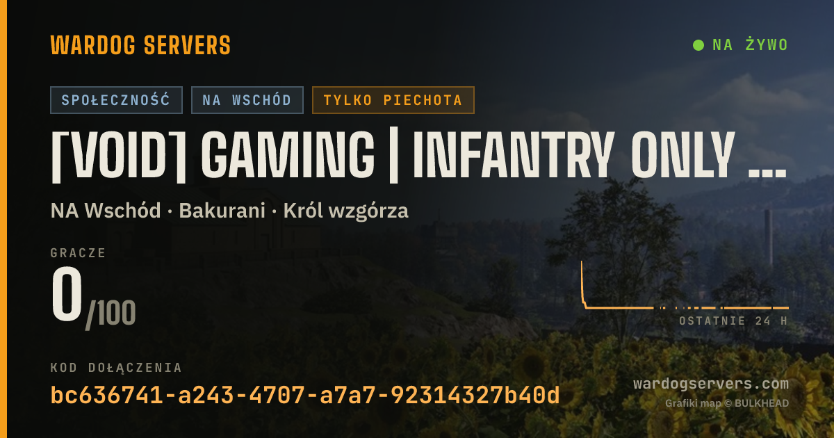 Baner ze statusem na żywo: [VOID] Gaming | Infantry Only | Persistent Stats: voidgaming.org