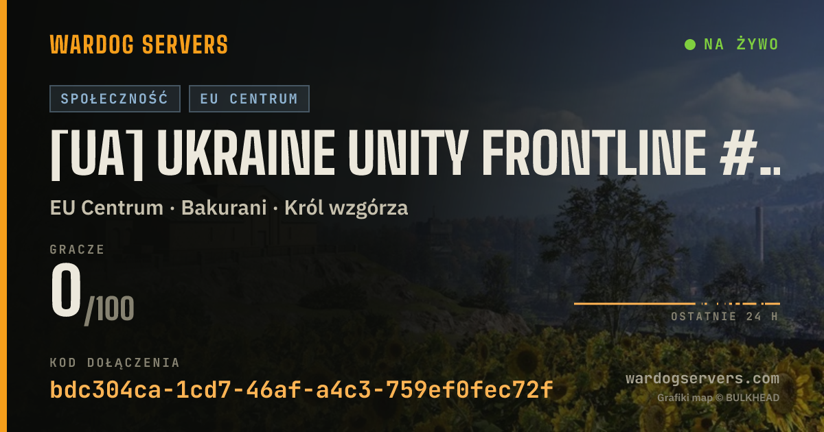 Baner ze statusem na żywo: [UA] Ukraine Unity Frontline #1 discord.gg/uuf