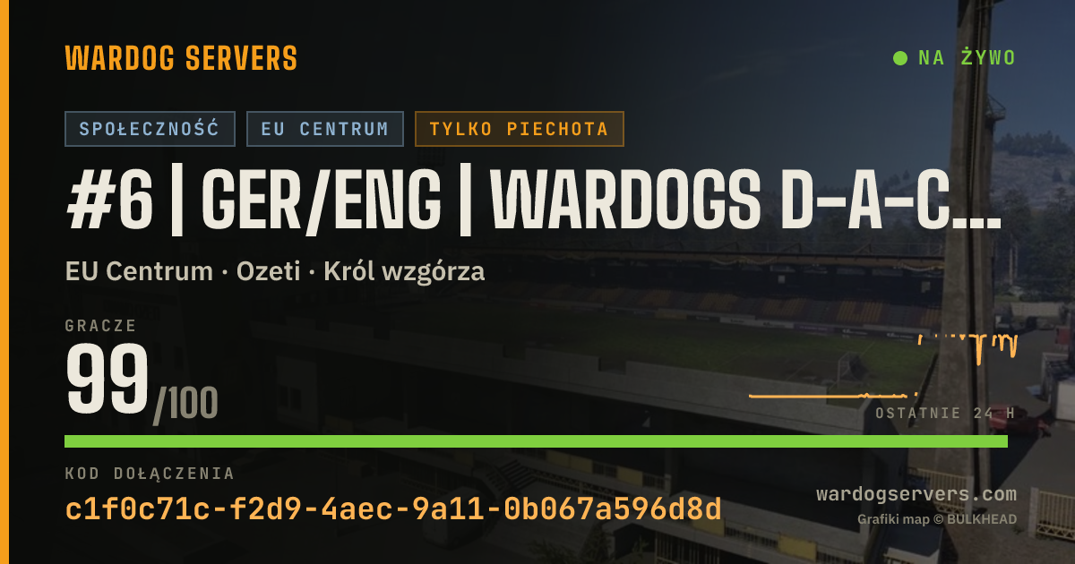 Baner ze statusem na żywo: #6 | GER/ENG | WARDOGS D-A-CH | Infantry Only | 50vs50