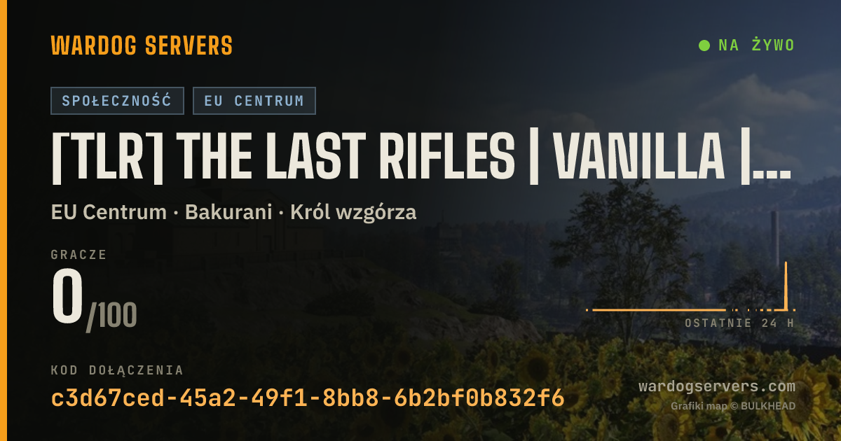 Baner ze statusem na żywo: [TLR] The Last Rifles | Vanilla | tlr.gg #1