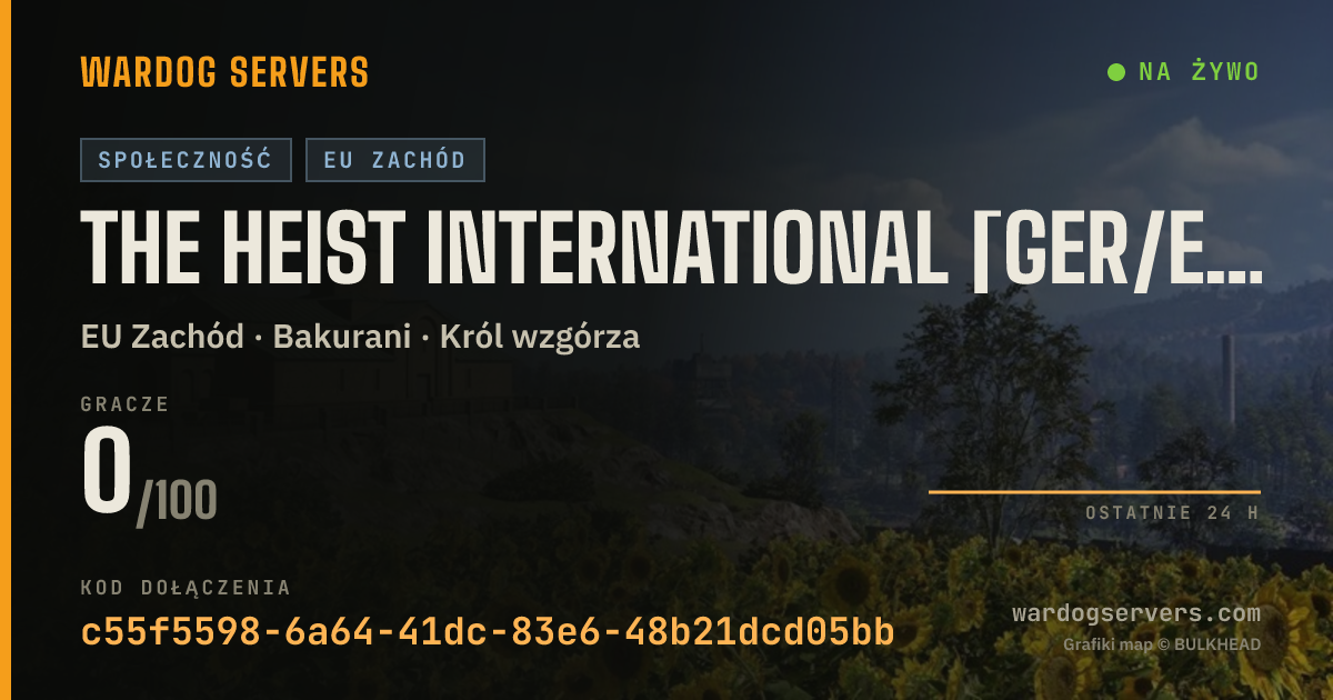 Baner ze statusem na żywo: The Heist International [GER/ENG] - Active Admins