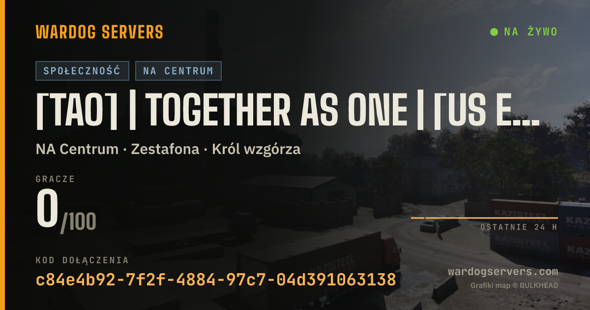 Baner ze statusem na żywo: [TaO] | Together as One | [US East]