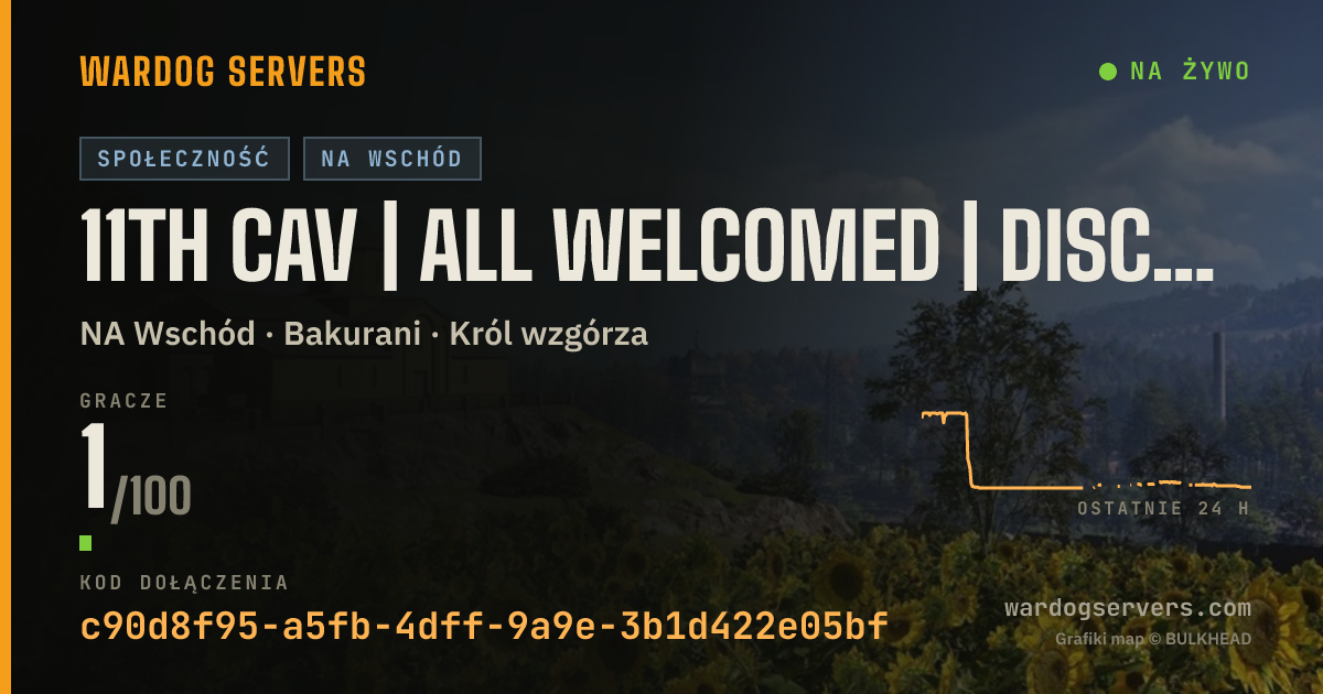 Baner ze statusem na żywo: 11th Cav | All Welcomed | Discord.gg/11th