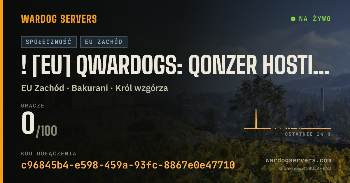 Baner ze statusem na żywo: ! [EU] QWardogs: Qonzer Hosting | Official Wardogs Server