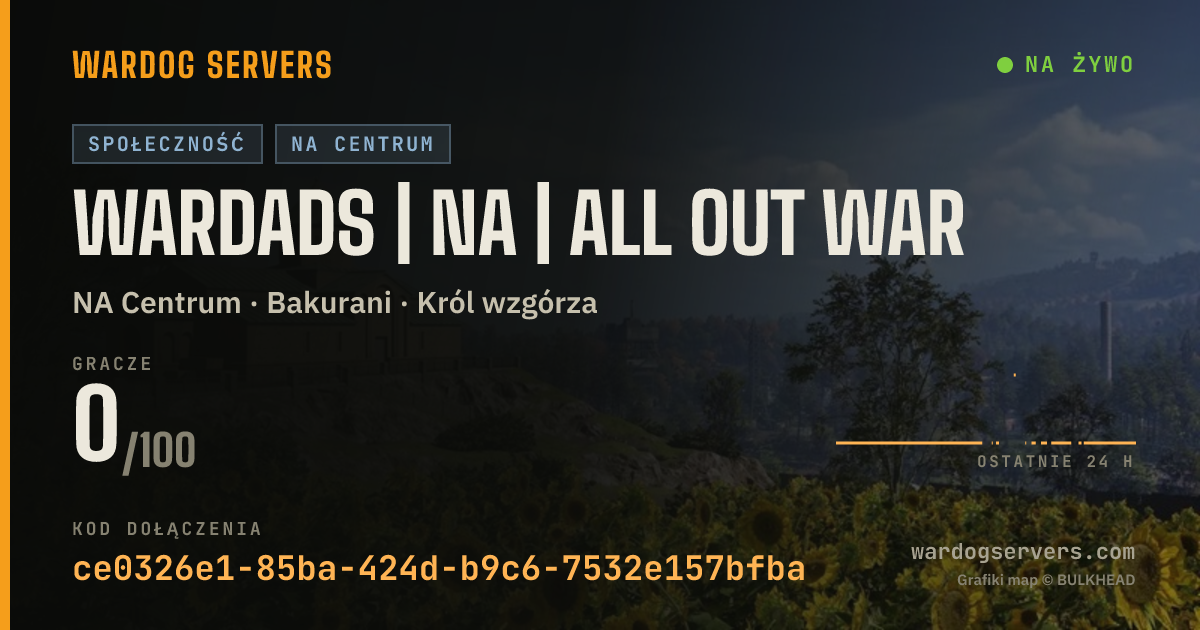 Baner ze statusem na żywo: WARDADS | NA | ALL OUT WAR