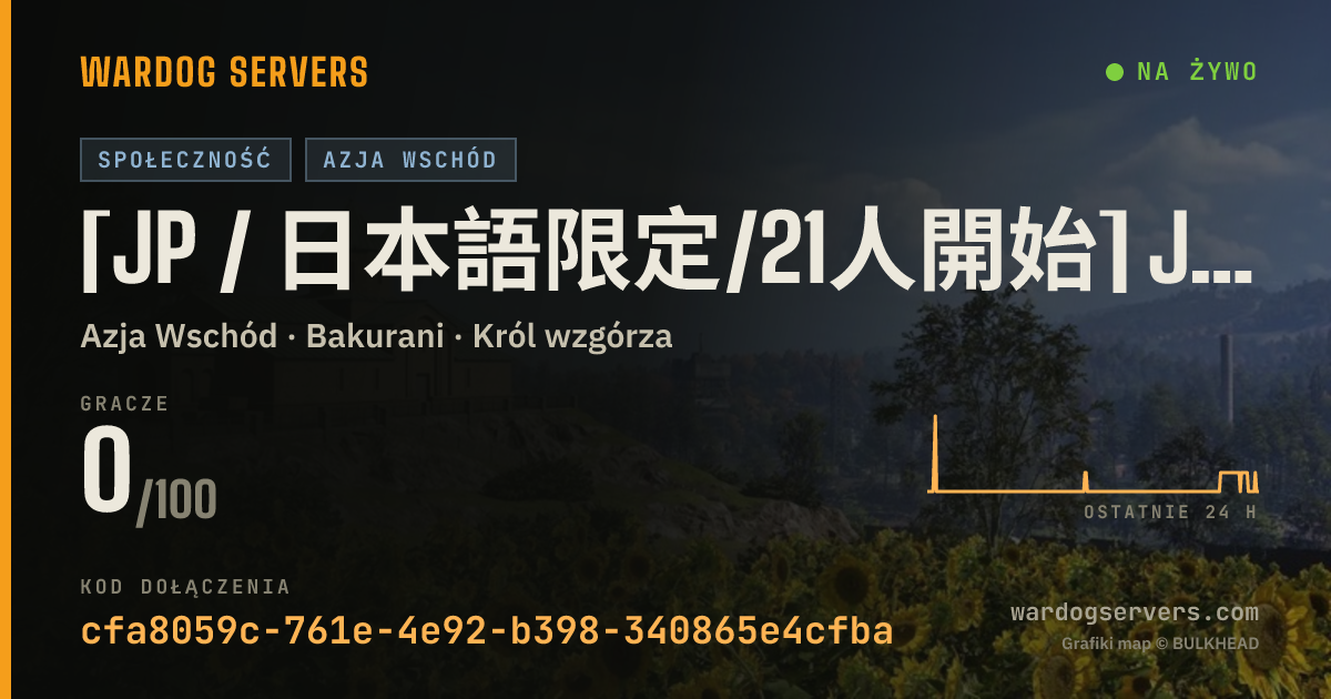 Baner ze statusem na żywo: [JP / 日本語限定/21人開始] JPN KURO-NEKO FIELD