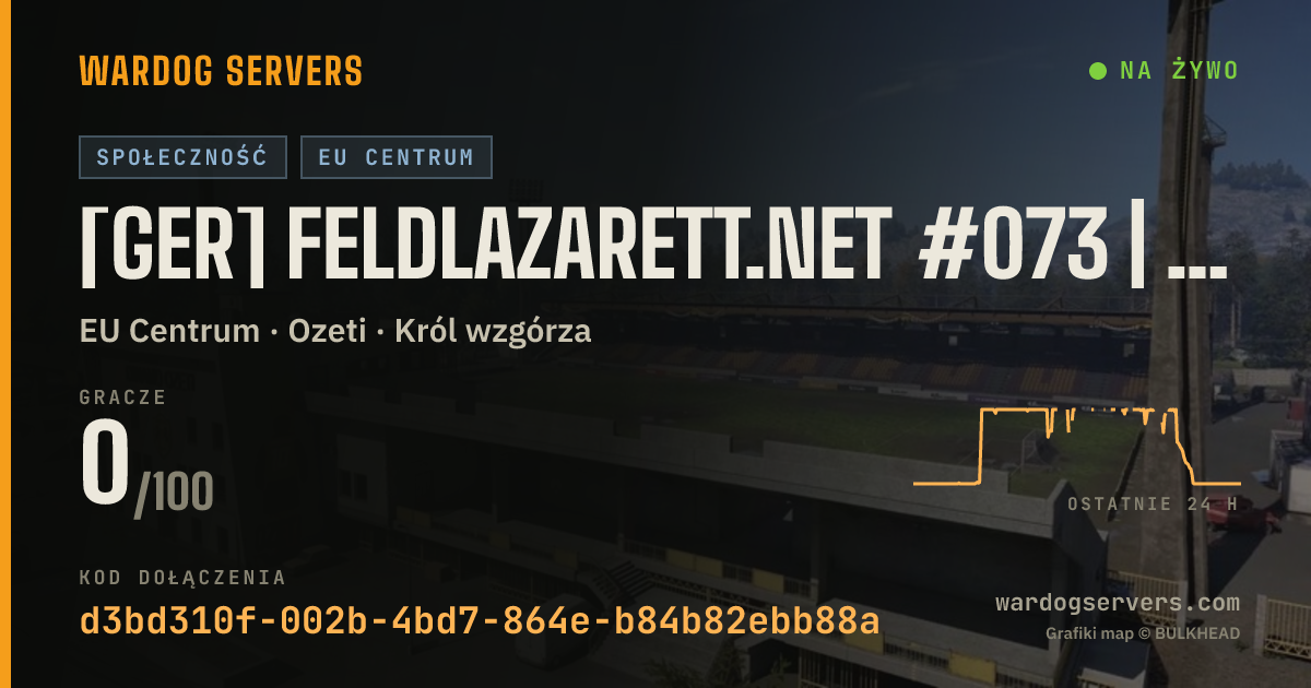 Baner ze statusem na żywo: [GER] Feldlazarett.net #073 | Only-Newbies | KD-Limit | 6-88-37