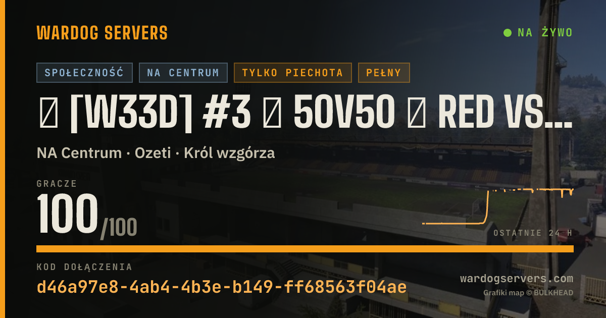 Baner ze statusem na żywo: ★ [W33D] #3 ★ 50v50 ★ RED vs GREEN ★ Wardogs.host