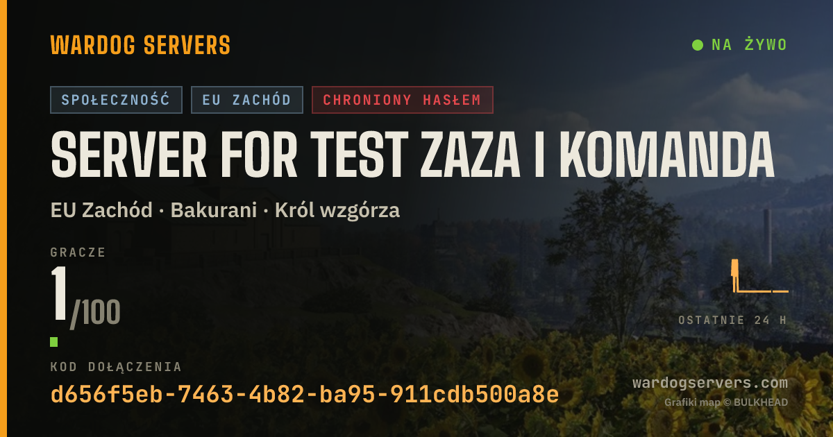 Baner ze statusem na żywo: SERVER FOR TEST ZAZA I KOMANDA